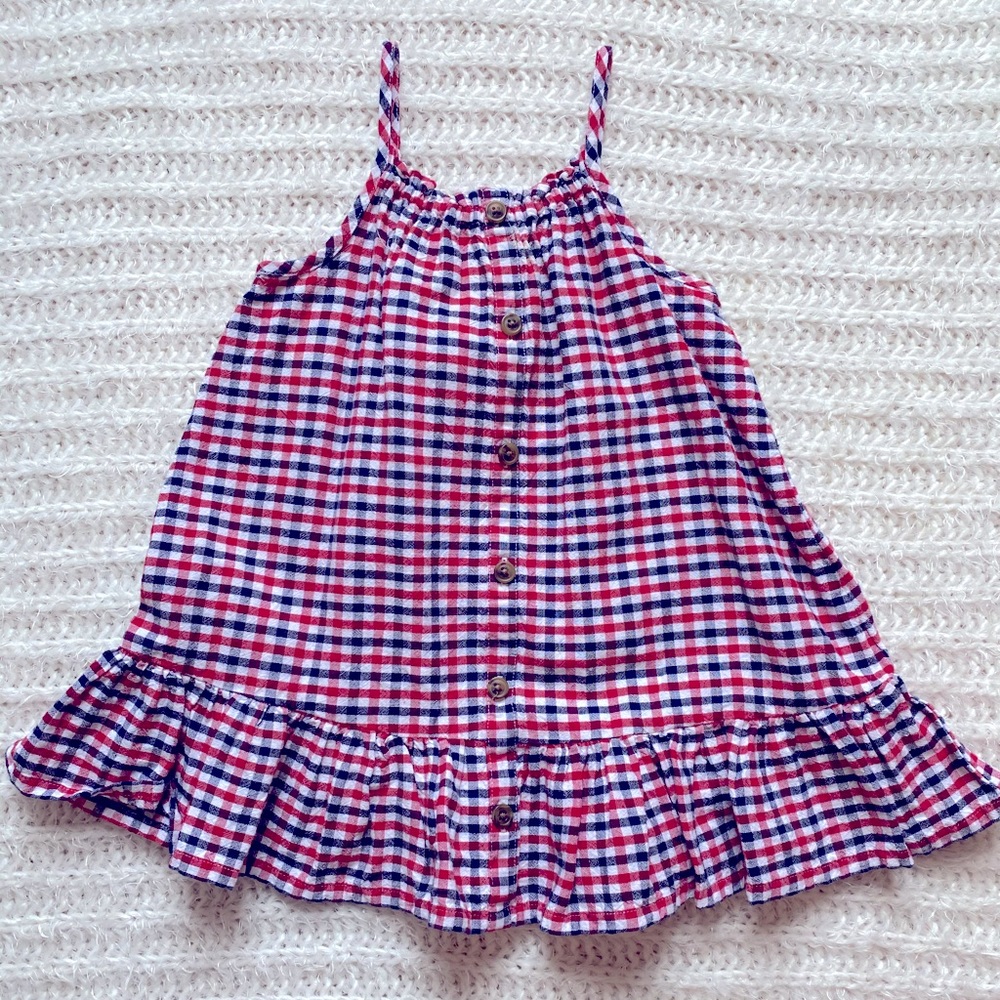 Red, white, and blue checked sundress! Perfect for any patriotic occasion!